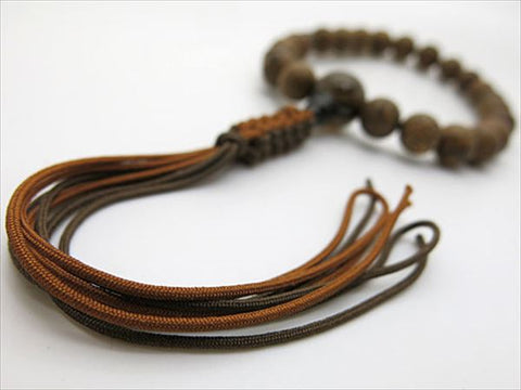 Men's prayer beads, Starry Moon Bodhi seed black core, brown crystal finish