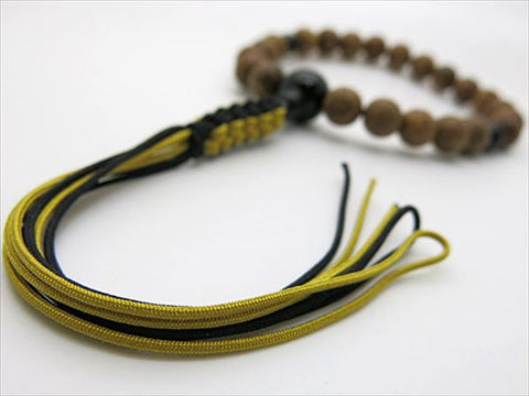 Men's prayer beads, Starry Moon Bodhi seed black core, black onyx finish