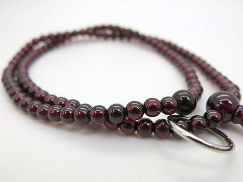 Women's Prayer Beads, Garnet, Soto Sect, 8-Sun, Uniform Finish