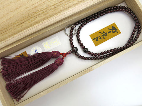 Women's Prayer Beads, Garnet, Soto Sect, 8-Sun, Uniform Finish
