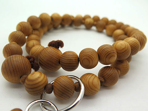 Men's Prayer Beads, Yakusugi, Sanman Jodo Style, Matching Set, Jodo Sect