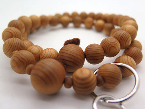 Men's Prayer Beads, Yakusugi, Sanman Jodo Style, Matching Set, Jodo Sect