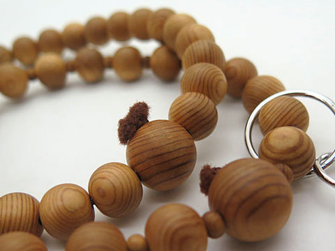 Men's Prayer Beads, Yakusugi, Sanman Jodo Style, Matching Set, Jodo Sect