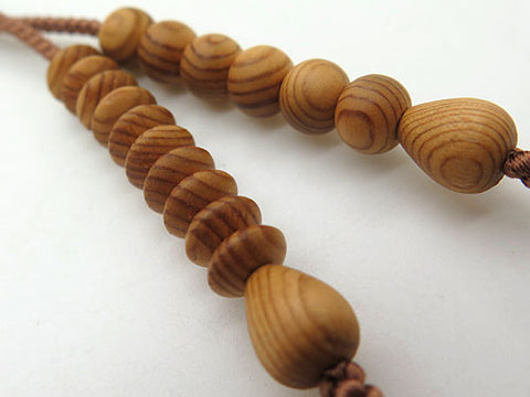 Men's Prayer Beads, Yakusugi, Sanman Jodo Style, Matching Set, Jodo Sect