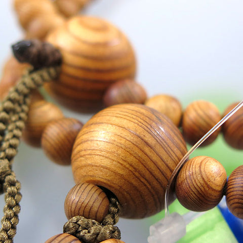 Men's Prayer Beads, Yakusugi, Shaku-Ni Size, Hokke, Nichiren Sect, Matching Set