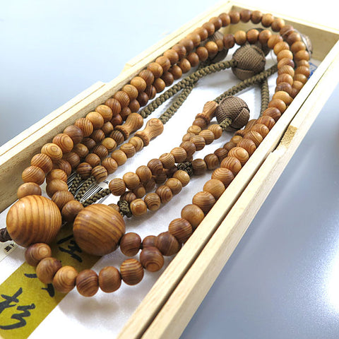 Men's Prayer Beads, Yakusugi, Shaku-Ni Size, Hokke, Nichiren Sect, Matching Set