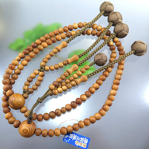 Men's Prayer Beads, Yakusugi, Shaku-Ni Size, Hokke, Nichiren Sect, Matching Set