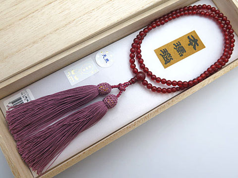 Women's Prayer Beads, Agate, 5mm Bead, Rinzai Sect, Uniform Finish