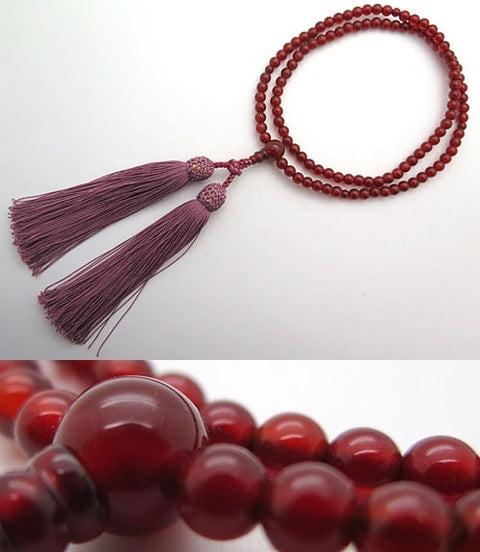 Women's Prayer Beads, Agate, 5mm Bead, Rinzai Sect, Uniform Finish