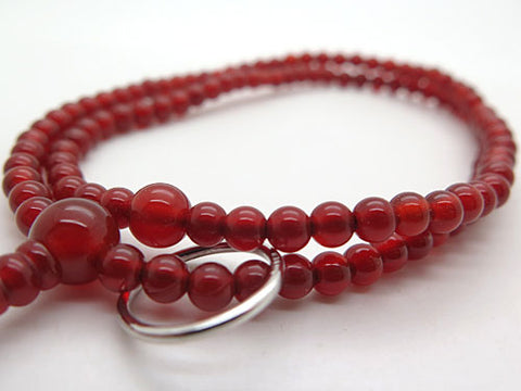 Women's Agate Prayer Beads, Soto Sect, Silver Ring