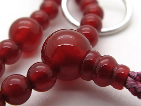 Women's Agate Prayer Beads, Soto Sect, Silver Ring
