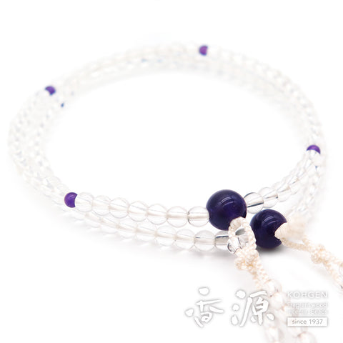 Women's Crystal Prayer Beads, Amethyst Finish
