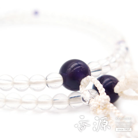 Women's Crystal Prayer Beads, Amethyst Finish