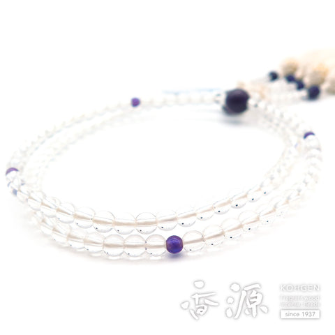 Women's Crystal Prayer Beads, Amethyst Finish