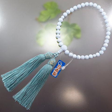 Women's Prayer Beads, Chalcedony, 7mm Bead, Single-Strand