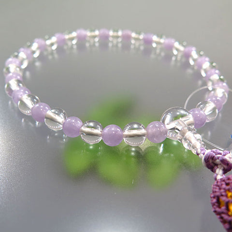 Women's Prayer Beads, Crystal, 7mm Bead, Purple Agate Combination Finish