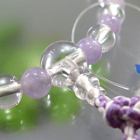 Women's Prayer Beads, Crystal, 7mm Bead, Purple Agate Combination Finish