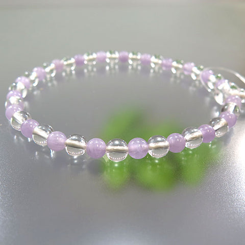 Women's Prayer Beads, Crystal, 7mm Bead, Purple Agate Combination Finish