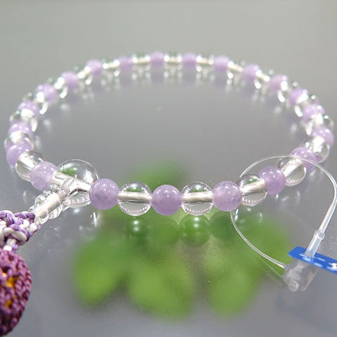 Women's Prayer Beads, Crystal, 7mm Bead, Purple Agate Combination Finish