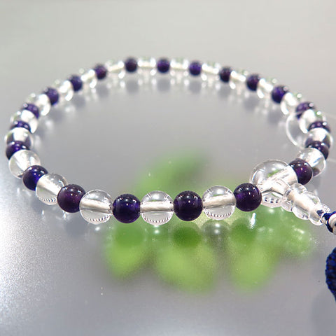 Women's Prayer Beads, Crystal, 7mm Bead, Amethyst Combination Finish