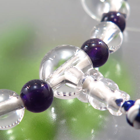 Women's Prayer Beads, Crystal, 7mm Bead, Amethyst Combination Finish