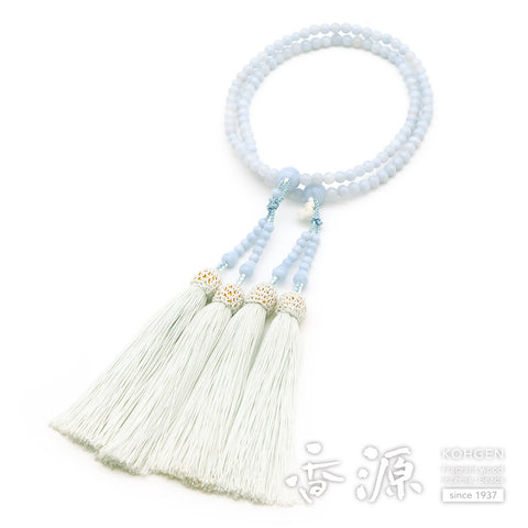 Women's Chalcedony Prayer Beads, Double-Wrap, Universal Eight-Sect Style