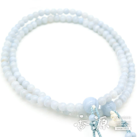 Women's Chalcedony Prayer Beads, Double-Wrap, Universal Eight-Sect Style