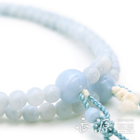 Women's Chalcedony Prayer Beads, Double-Wrap, Universal Eight-Sect Style