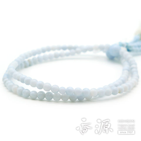 Women's Chalcedony Prayer Beads, Double-Wrap, Universal Eight-Sect Style