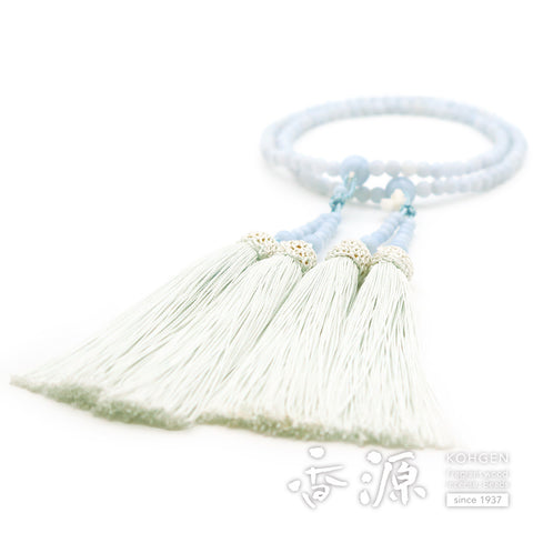 Women's Chalcedony Prayer Beads, Double-Wrap, Universal Eight-Sect Style