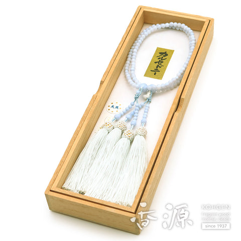 Women's Chalcedony Prayer Beads, Double-Wrap, Universal Eight-Sect Style