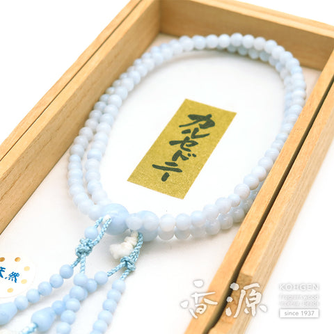 Women's Chalcedony Prayer Beads, Double-Wrap, Universal Eight-Sect Style