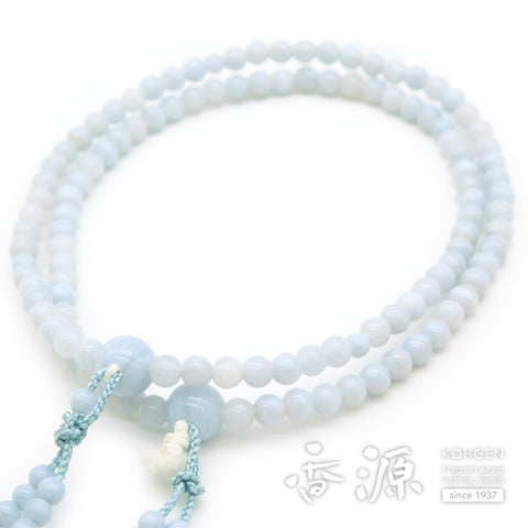 Women's Chalcedony Prayer Beads, Double-Wrap, Universal Eight-Sect Style