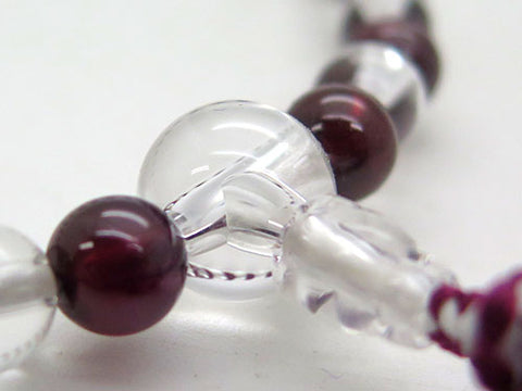 Women's Prayer Beads, Crystal, 7mm Bead, Garnet Combination Finish