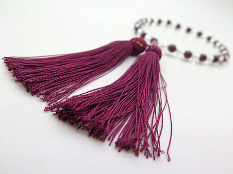 Women's Prayer Beads, Crystal, 7mm Bead, Garnet Combination Finish