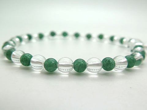 Women's Prayer Beads, Crystal, 7mm Bead, Indian Jade Combination Finish