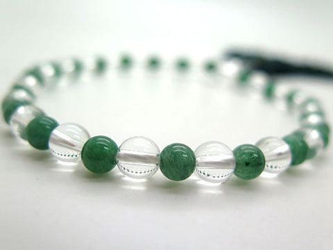 Women's Prayer Beads, Crystal, 7mm Bead, Indian Jade Combination Finish