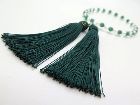 Women's Prayer Beads, Crystal, 7mm Bead, Indian Jade Combination Finish