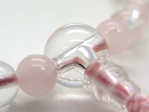 Women's Prayer Beads, Crystal, 7mm Bead, Rose Quartz Combination Finish