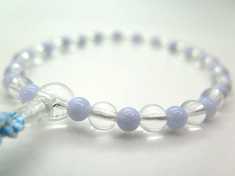 Women's Prayer Beads, Crystal, 7mm Bead, Chalcedony Combination Finish