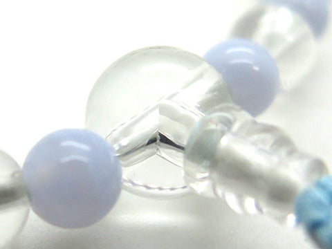 Women's Prayer Beads, Crystal, 7mm Bead, Chalcedony Combination Finish