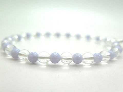 Women's Prayer Beads, Crystal, 7mm Bead, Chalcedony Combination Finish