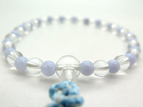 Women's Prayer Beads, Crystal, 7mm Bead, Chalcedony Combination Finish