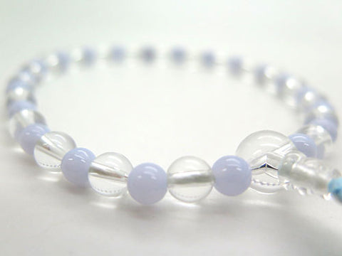 Women's Prayer Beads, Crystal, 7mm Bead, Chalcedony Combination Finish
