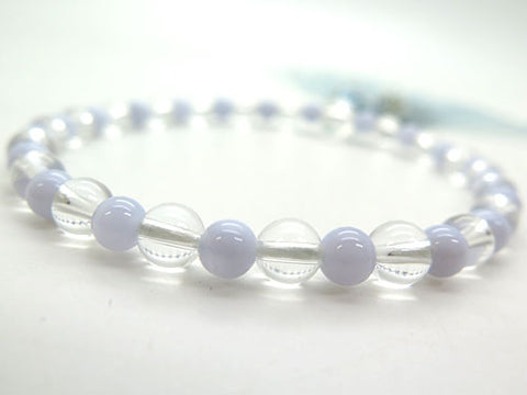 Women's Prayer Beads, Crystal, 7mm Bead, Chalcedony Combination Finish