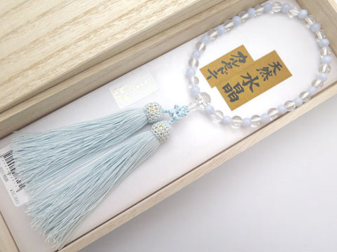 Women's Prayer Beads, Crystal, 7mm Bead, Chalcedony Combination Finish