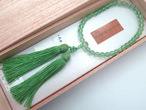 Women's Prayer Beads, Green Fluorite, 8mm Bead, Uniform Finish