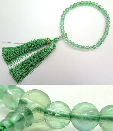 Women's Prayer Beads, Green Fluorite, 8mm Bead, Uniform Finish