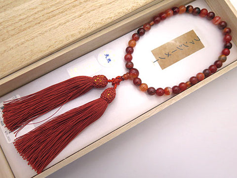 Women's Fancy Agate Prayer Beads, 8mm Bead, Uniform Finish