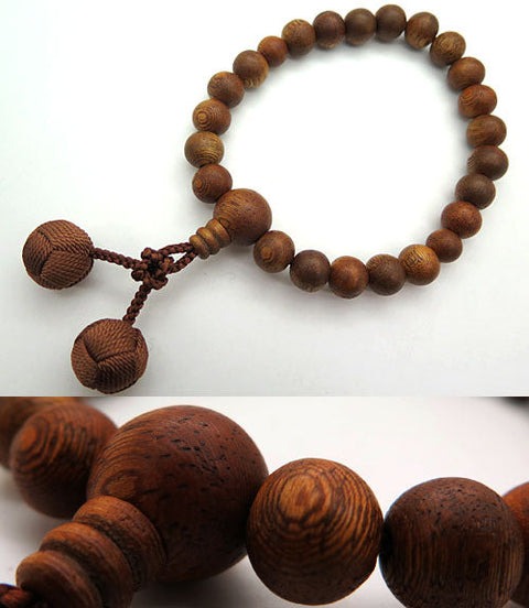 Men's prayer beads, Indian bodhi tree, 22 beads, brahma tassel